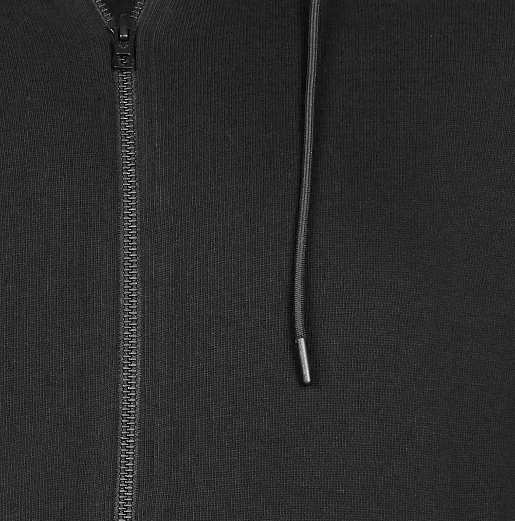 Ribbed Interlock Hooded Full Zip