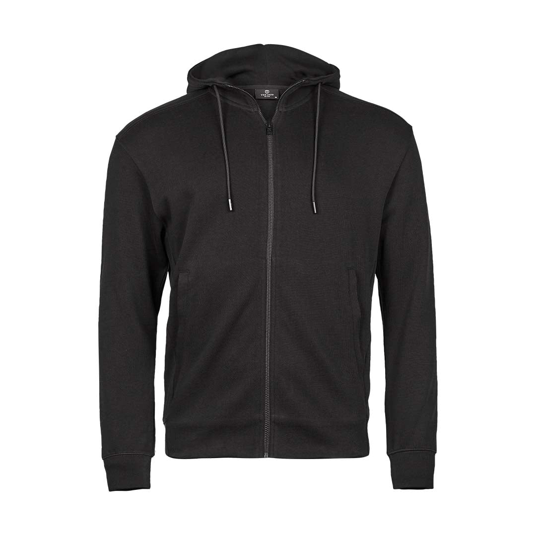 Ribbed Interlock Hooded Full Zip
