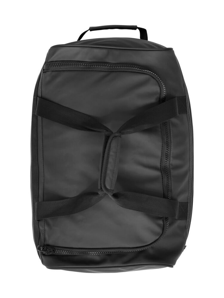 Svart rullväska ovanfrån