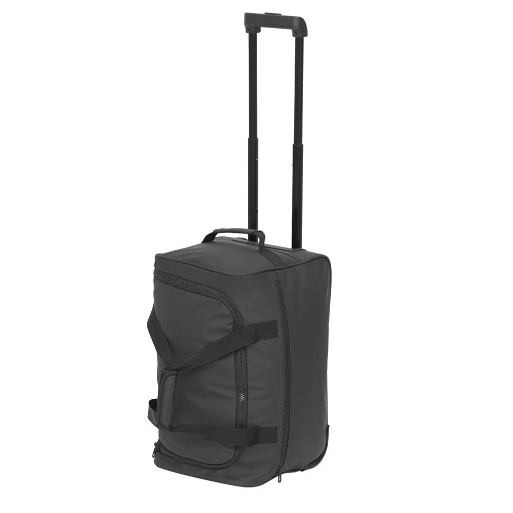 Svart rullväska handtag