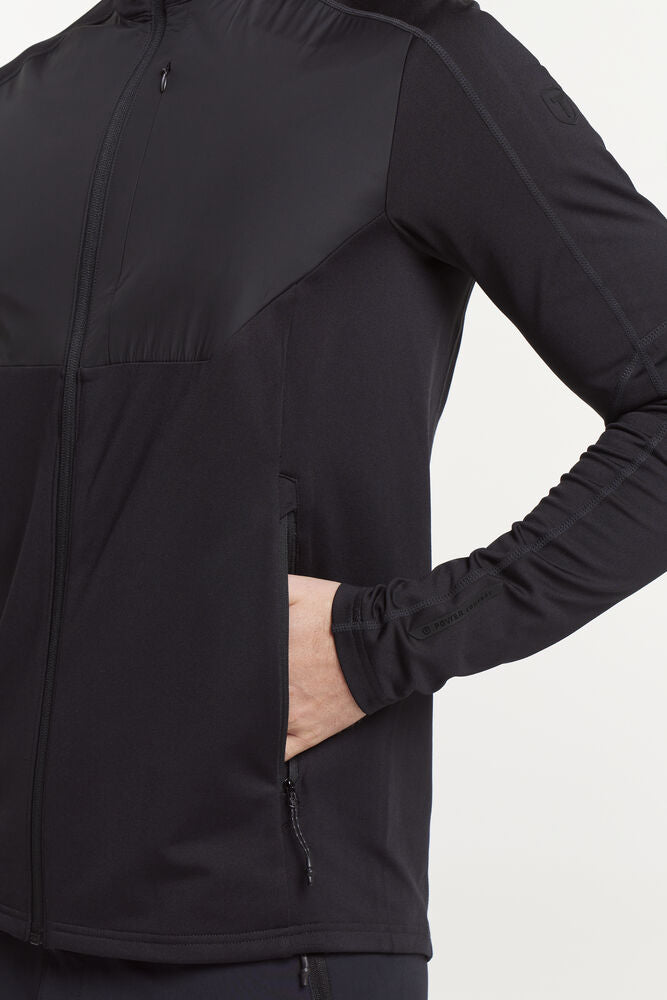 TXlite-Windblock-Full-Zip-woman-model-black-detail