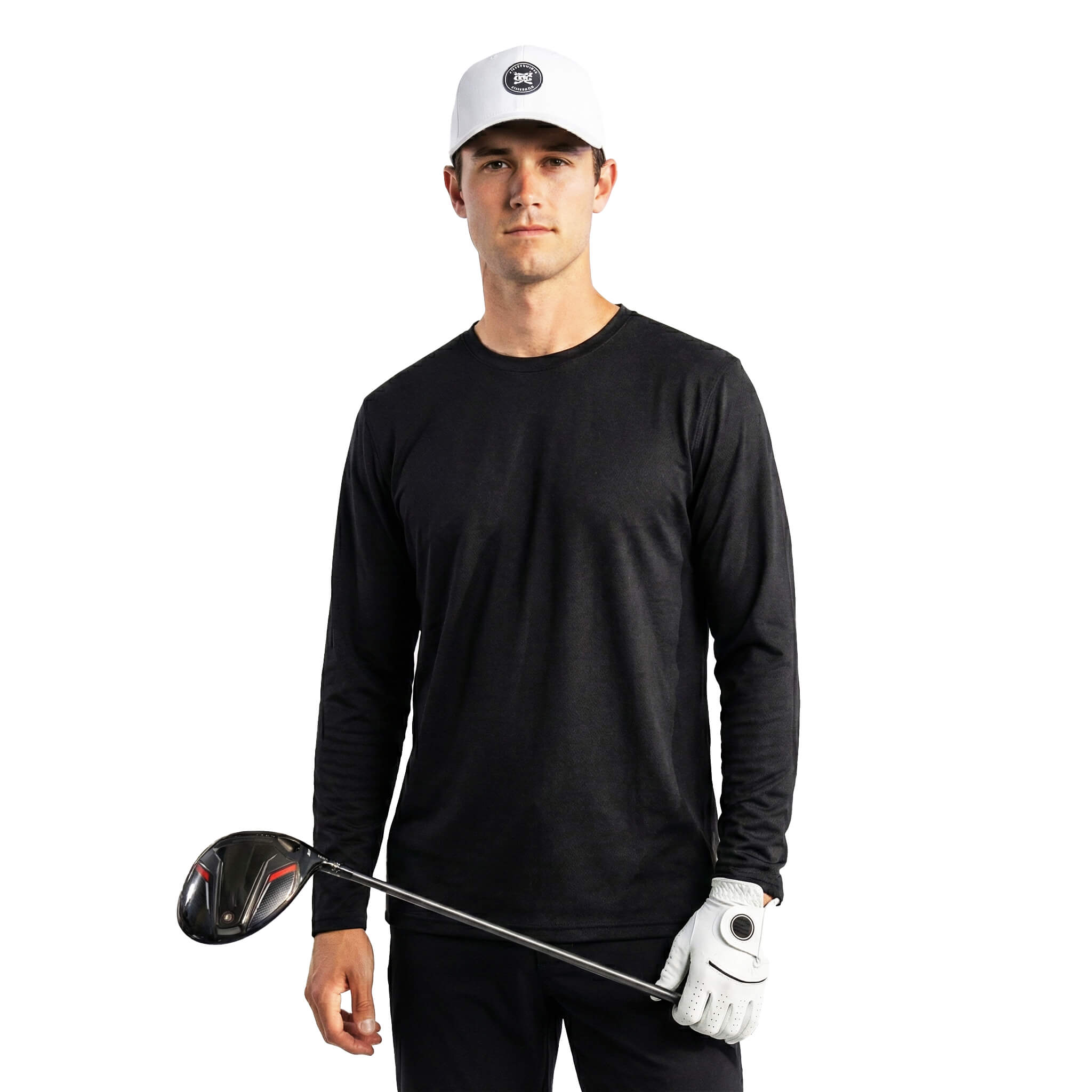 Golfare med svart tunn tröja