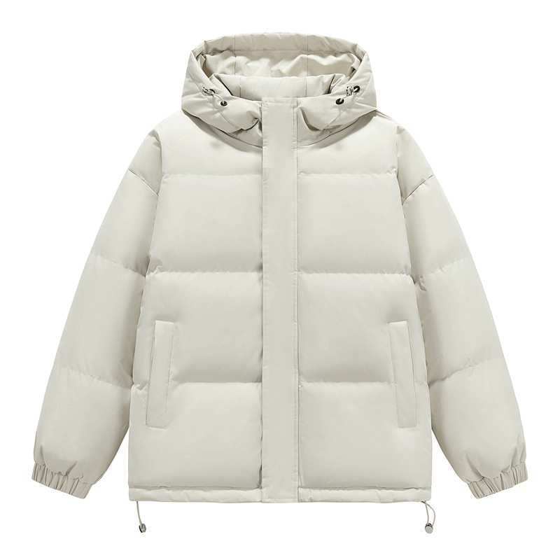 Beige vinterjacka med luva