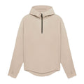 Produktbild framifrån på en beige ziphoodie från wearly